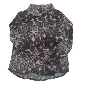 PLEATS COLLECTIONS BY PINGS IMPORTS MEDIUM BLACK & GRAY LONG SLEEVE BUTTON DOWN‎